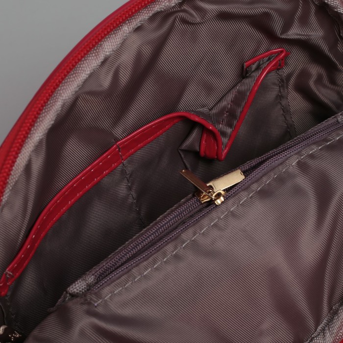 Сумка женская на молнии, 1 отдел, длинный ремень, красный