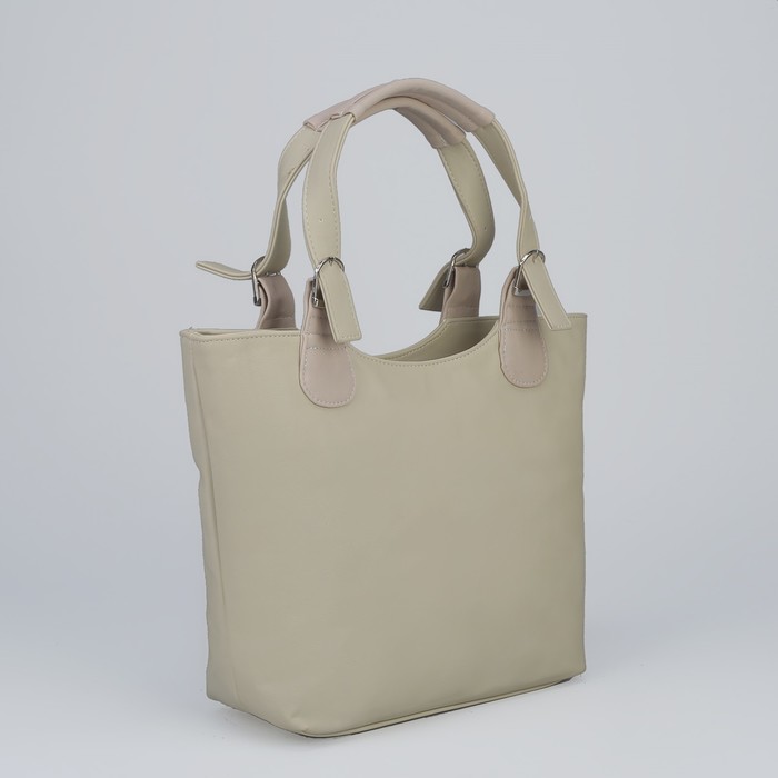 Сумка женская на молнии, 1 отдел, 1 наружный карман, серая