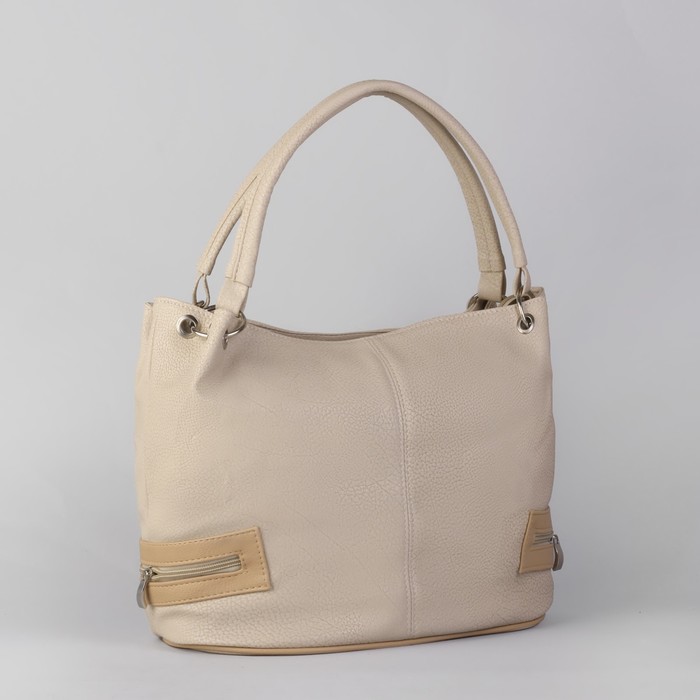 Сумка женская на молнии, 2 отдела, 1 наружный карман, розовая