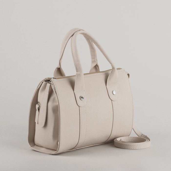 Сумка женская на молнии, 1 отдел, 1 наружный карман, белая