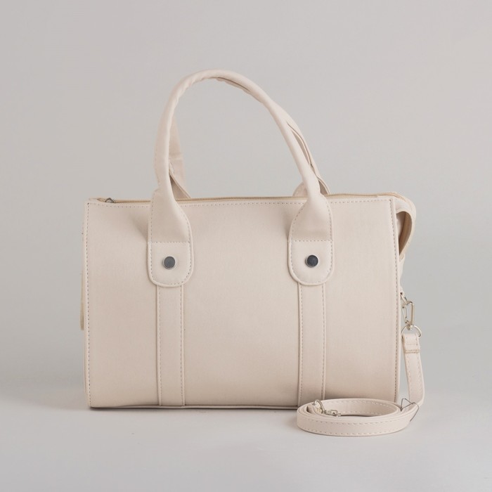 Сумка женская на молнии, 1 отдел, 1 наружный карман, белая