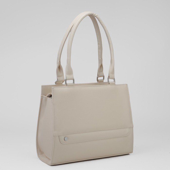 Сумка женская на молнии, 1 отдел, 1 наружный карман, цвет молочный