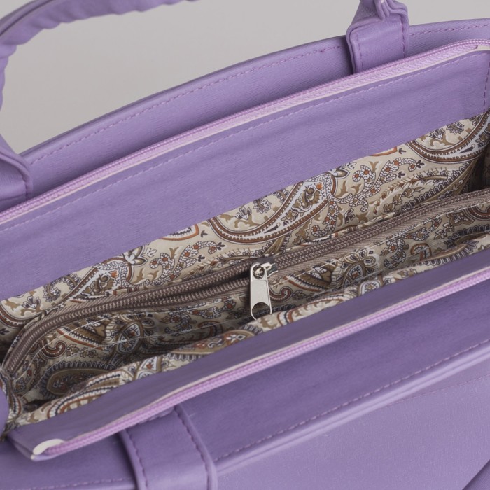 Сумка женская на молнии, 1 отдел, 2 наружных кармана, цвет сиреневый