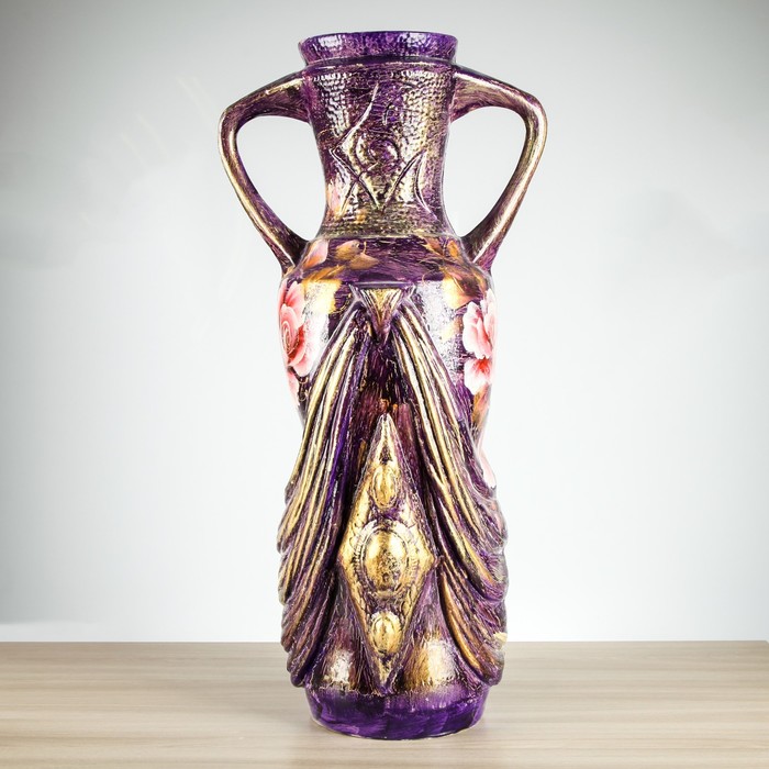 Ваза напольная "Вуаль" кракелюр, абстракция