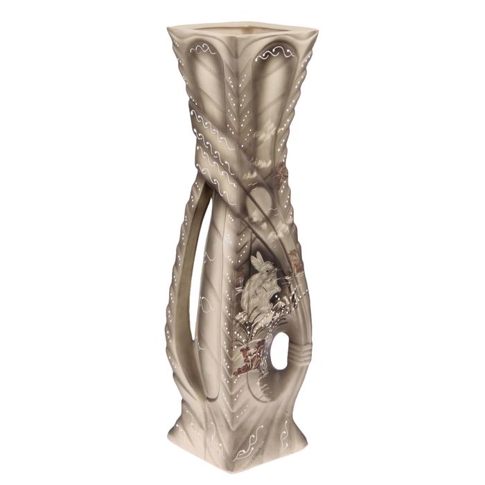 Ваза напольная "Аиша" жемчуг, птицы, микс