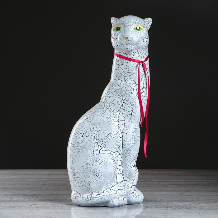 Копилка "Пантера" кракелюр, белая