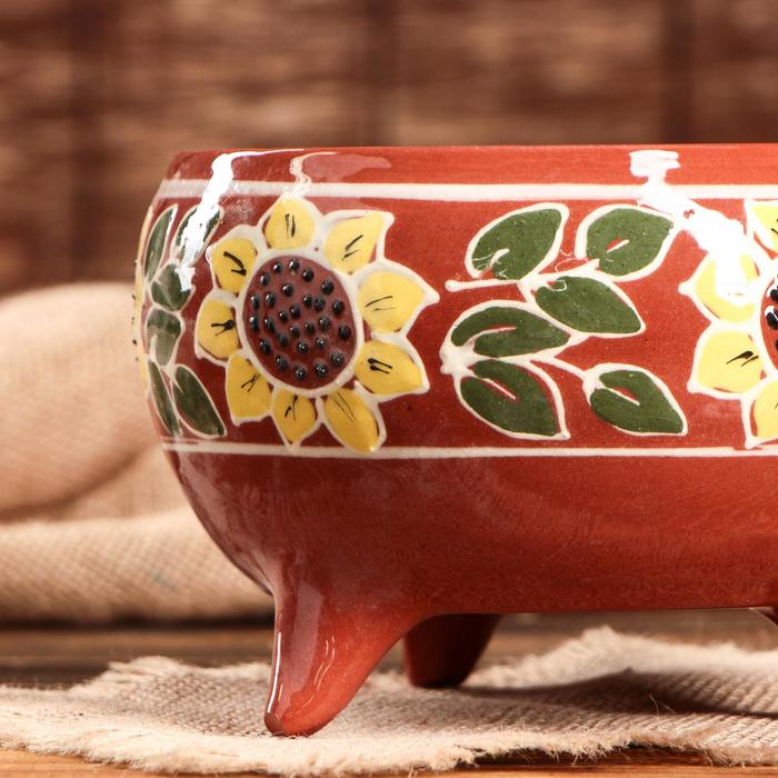 Бульонница на ножках "Цветочный узор" 1,2 л, микс