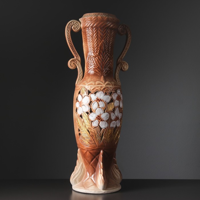 Ваза напольная "Афина" шамот, узор