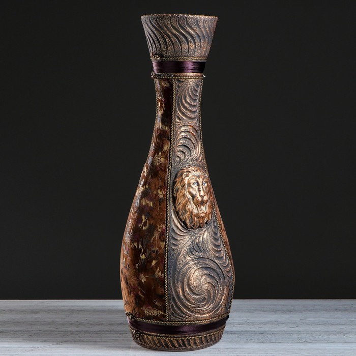 Ваза напольная "Мирра" кожа, микс