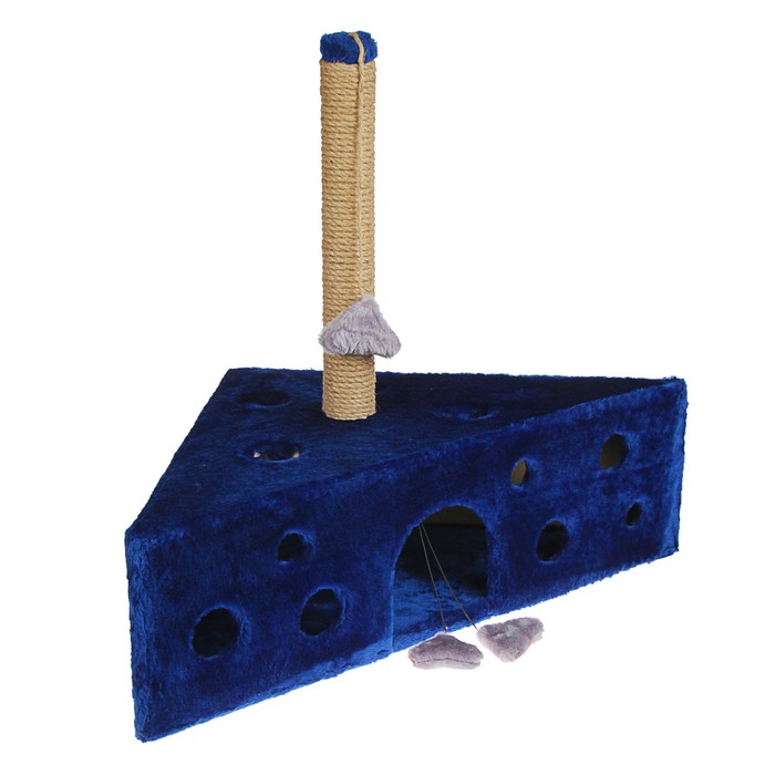 Когтеточка угловая "Сыр", 93 х 48 х 77 см (дом 93х67х67 см, высота 26 см)