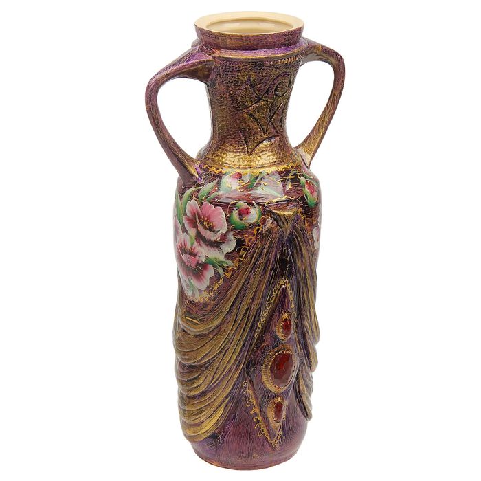 Ваза напольная "Вуаль" кракелюр, фиолетовая