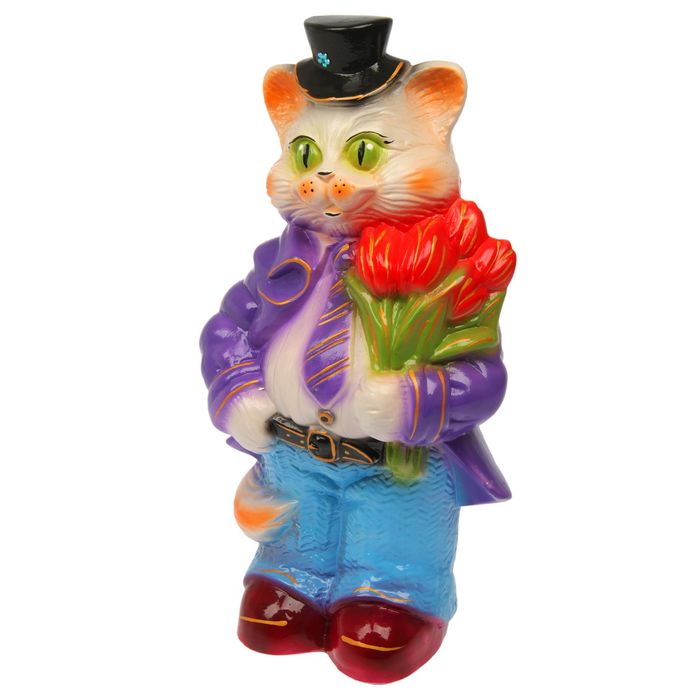 Копилка "Кот Франт в шляпке" большая, глянец, микс