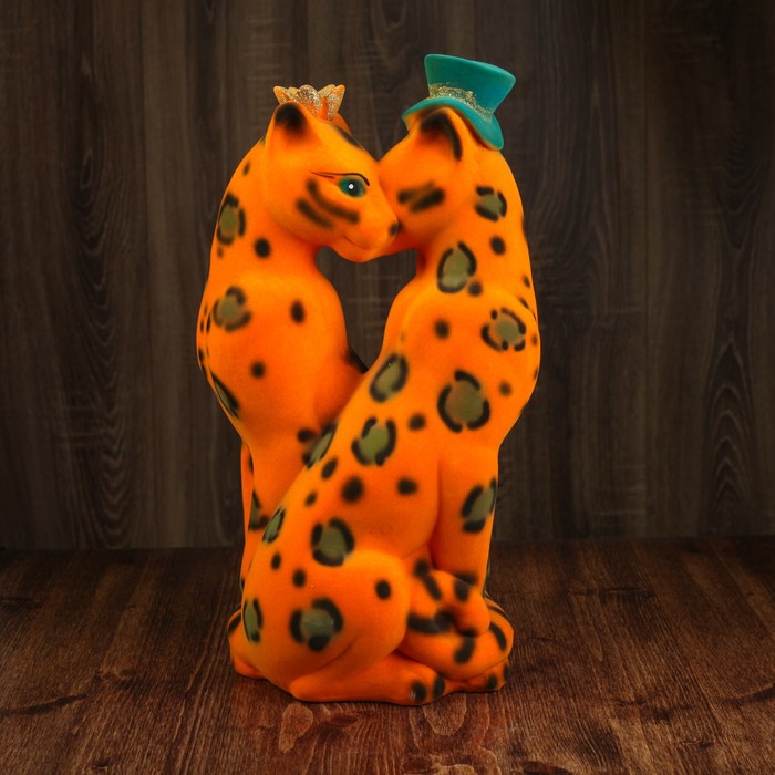 Копилка "Пантеры в шляпках" рыжая, микс