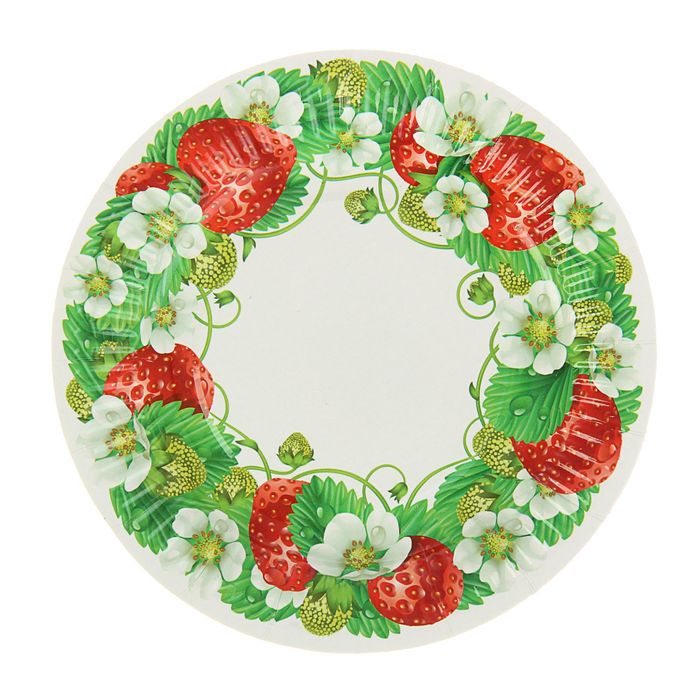 Тарелка с ламинацией "Клубника" 18 см