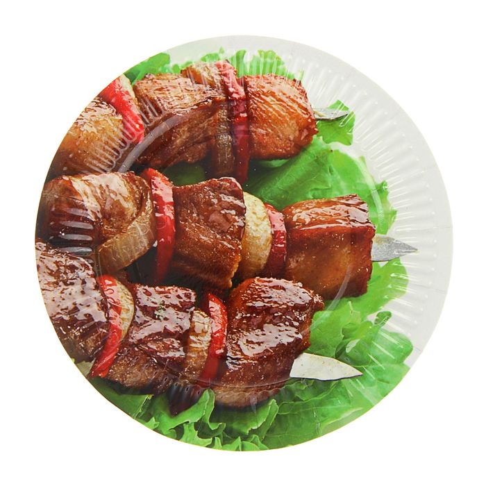 Тарелка с ламинацией "Шашлычок" 18 см