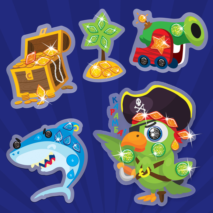 Аппликация-наклейка "Пираты" 2 листа + стразы