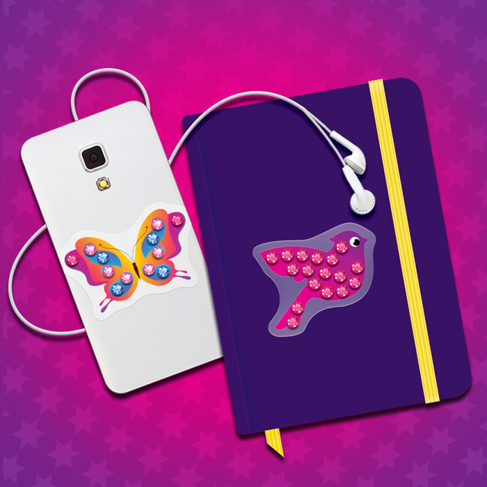 Аппликация-наклейка "Бабочки" 2 листа + стразы