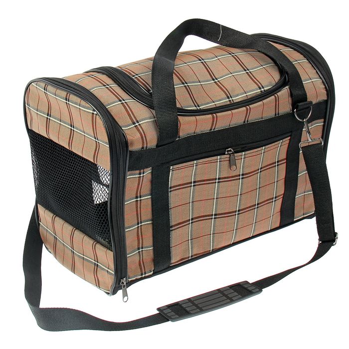 Сумка-переноска с сеткой, люком и карманом, малая,микс цветов 44 х 23 х 29 см