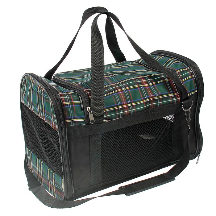 Сумка-переноска с сеткой, люком и карманом, малая,микс цветов 44 х 23 х 29 см