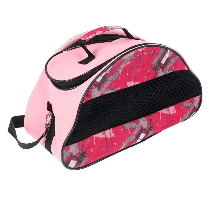 Сумка-переноска полукруглая с люком и сеткой, малая, микс цветов 41 х 20 х 25 см микс цвето