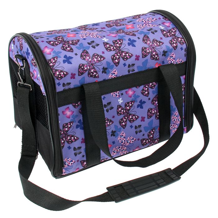 Сумка-переноска с карманом и сеткой, малая, 33 х 21 х 25 см микс цветов