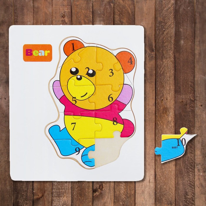 Пазл малый учимся считать "Винни-Пух",10 элементов