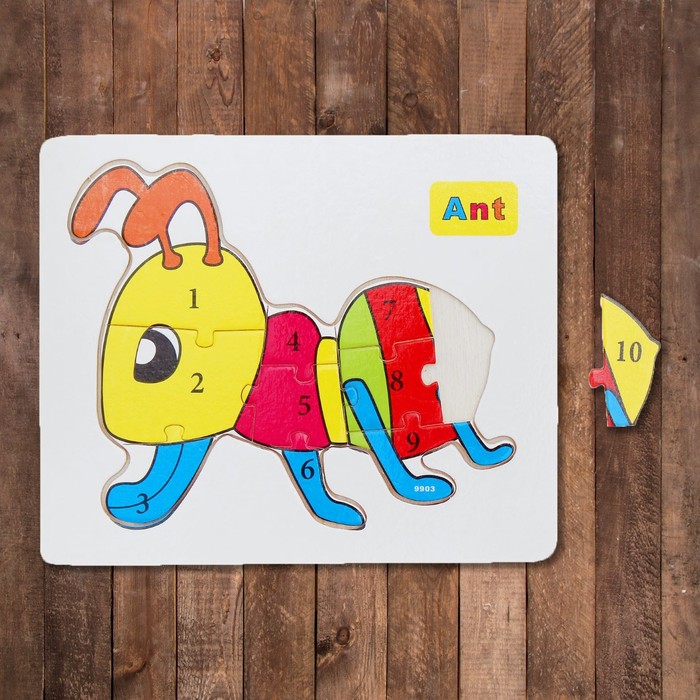 Пазл малый учимся считать "Муравьишка", 9 элементов