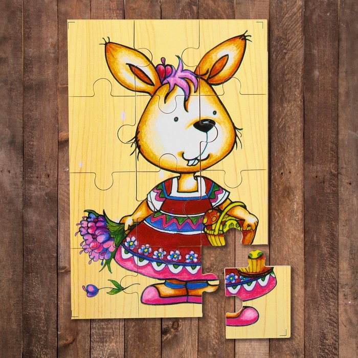 Пазл "Зайчик", 12 элементов, МИКС