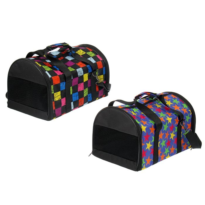 Сумка-переноска с жёстким каркасом №1 38 х 22 х 26 см, микс цветов