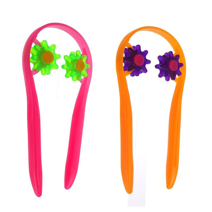 Массажёр для шеи, 4 ролика, цвет МИКС