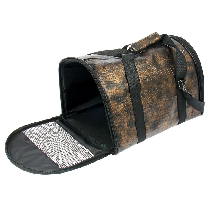 Сумка с жестким каркасом № 1 Рептилия, кожзам 43*15*24см