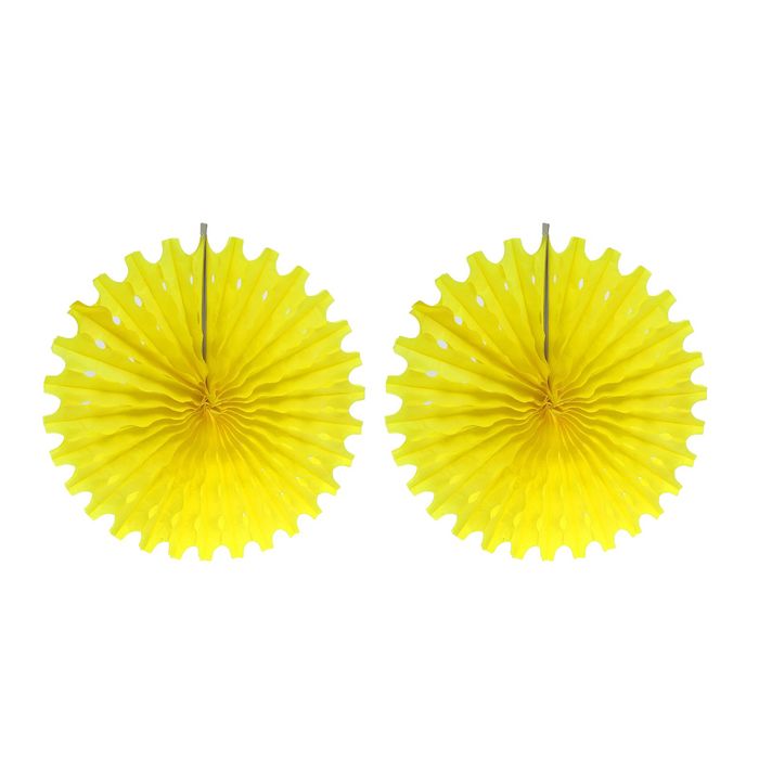 Подвески бумажные "Колёсико", набор 2 шт., цвет жёлтый, d=50 см