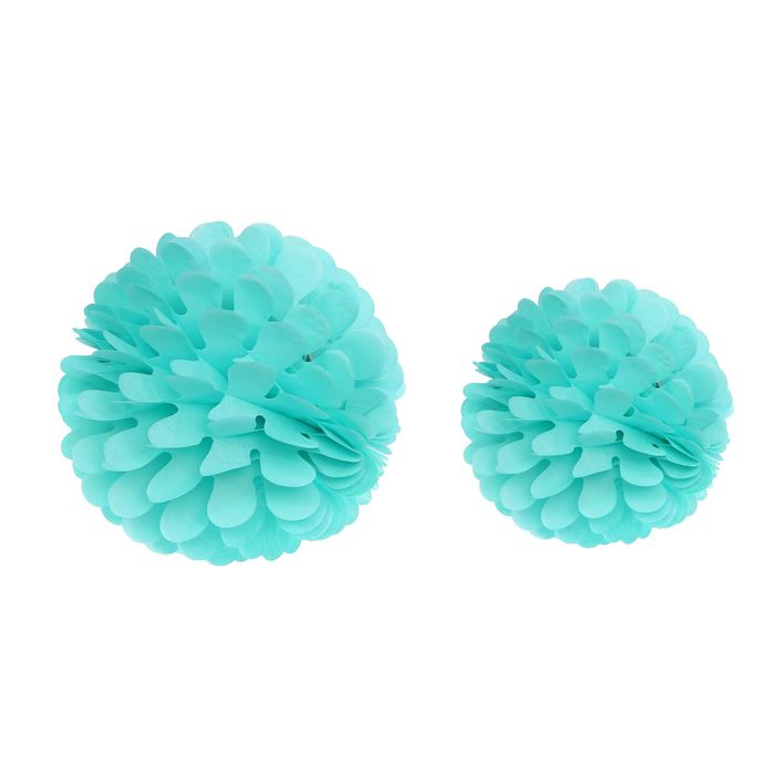 Подвески бумажные "Одуванчик", набор 2 шт., цвет голубой, d=30 см + 25 см