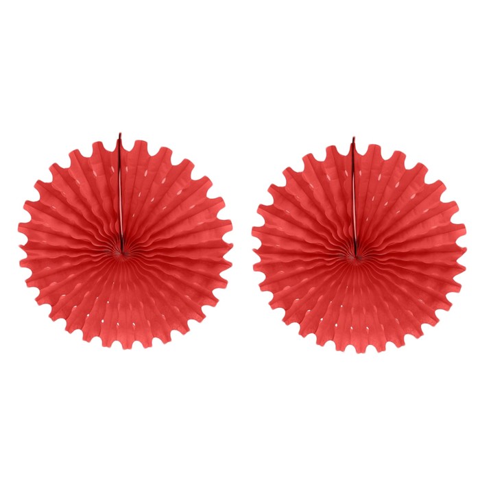 Подвески бумажные "Колёсико", набор 2 шт., цвет красный, d=50 см