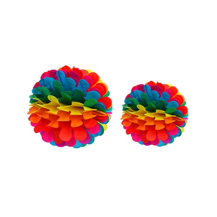 Подвески бумажные "Радужный одуванчик", набор 2 шт., d=30 см + 25 см