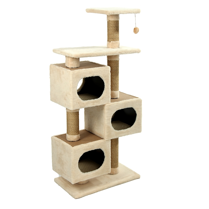 Комплекс с тремя домиками, 60 х 39 х 127 см, микс цветов