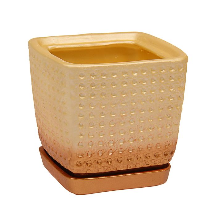 Кашпо 2 л, квадратное, слоновая кость