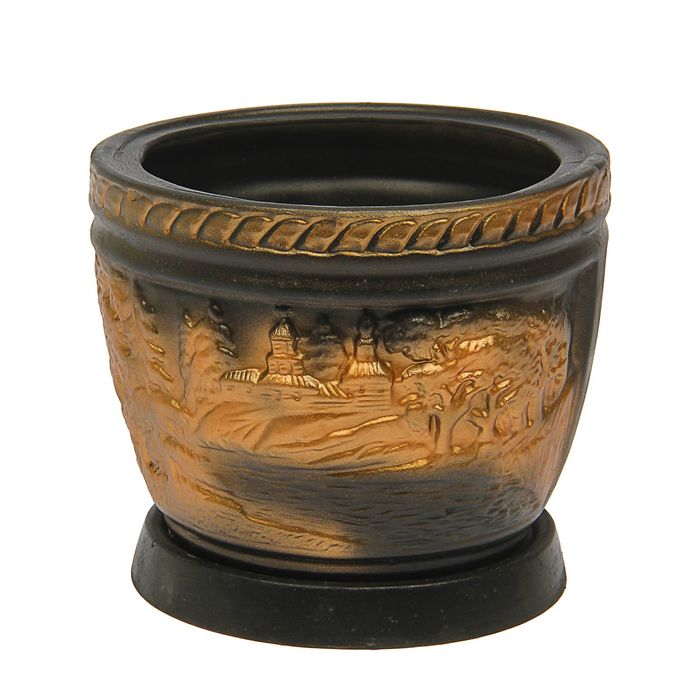 Кашпо "Лес" чёрный, 4 л