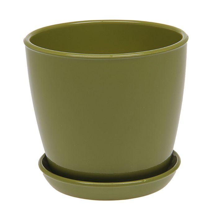 Кашпо "Виктория" глянец, оливковый, 4 л