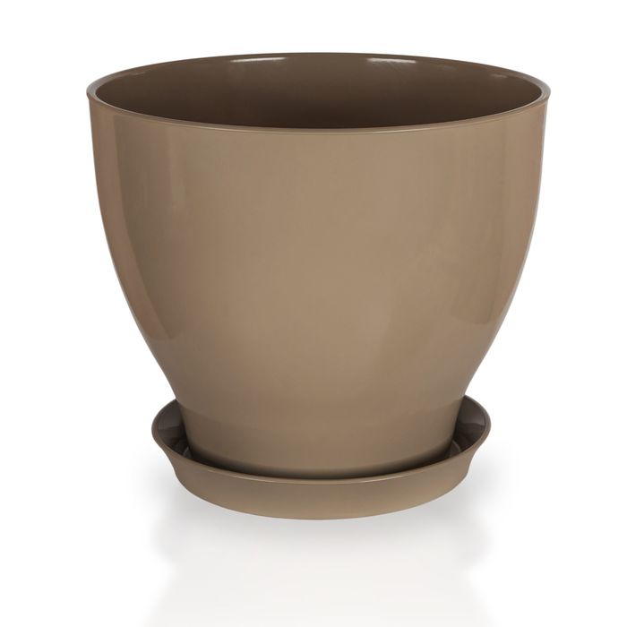 Кашпо "Ксения" глянец, капучино, 30 л