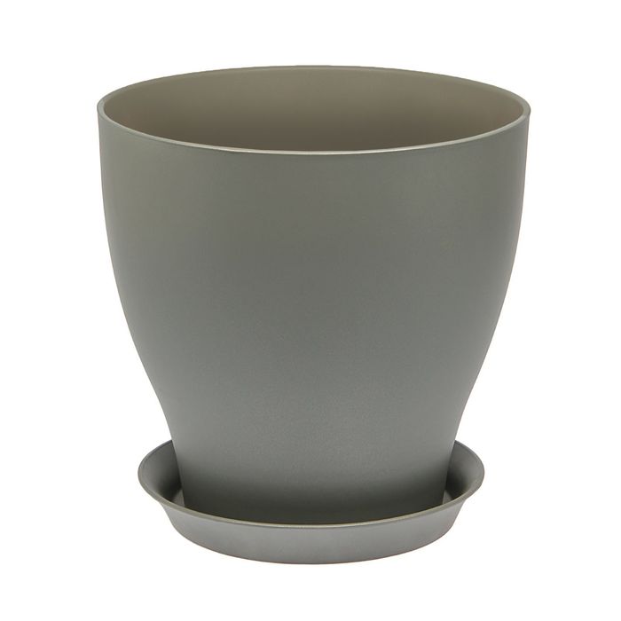 Кашпо "Ксения" серый, матовый, 55 л