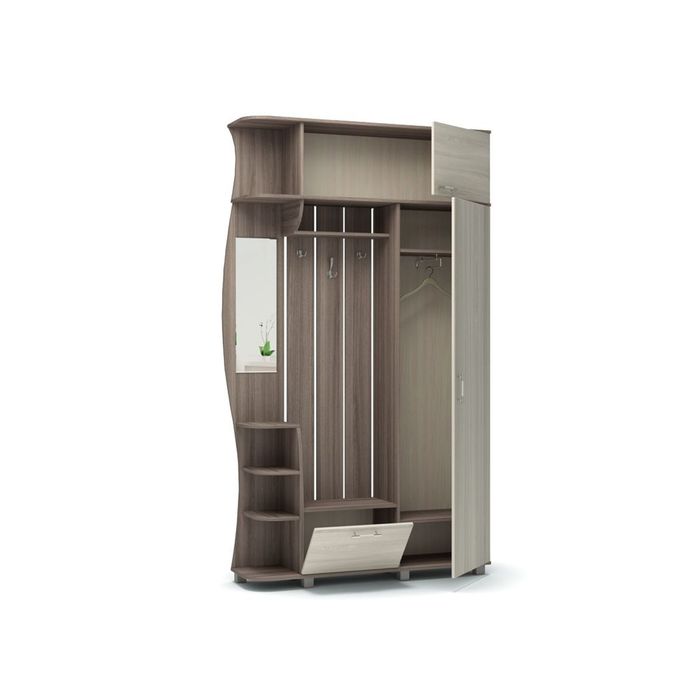 Прихожая Марта 1385х354х2385 ясень шимо темный/ясень шимо светлый левый