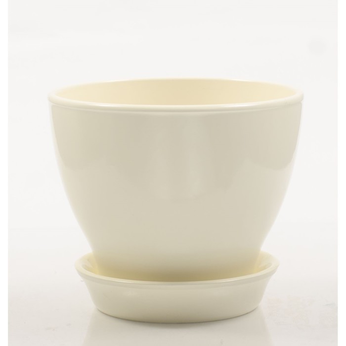 Кашпо "Ксения" глянец, молочный, 11 л