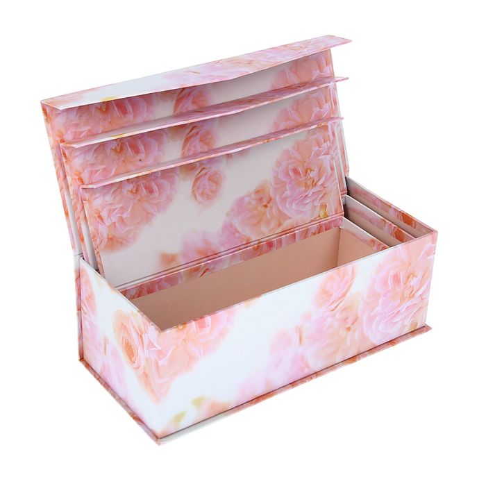 Набор коробок 3в1 "Цветы", 30 х 13,5 х 11 - 26 х 9,5 х 7 см