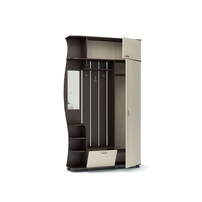 Прихожая Марта 1385х354х2385 венге/дуб млечный левый