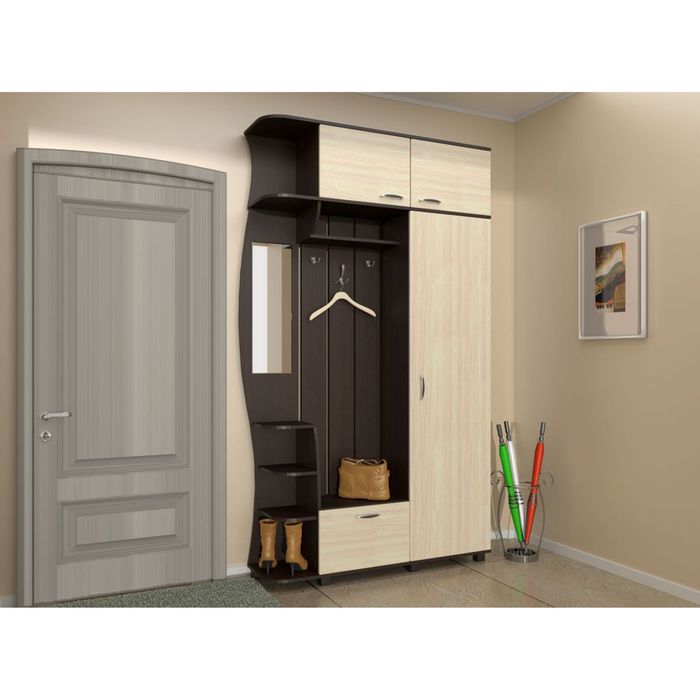 Прихожая Марта 1385х354х2385 венге/дуб млечный левый