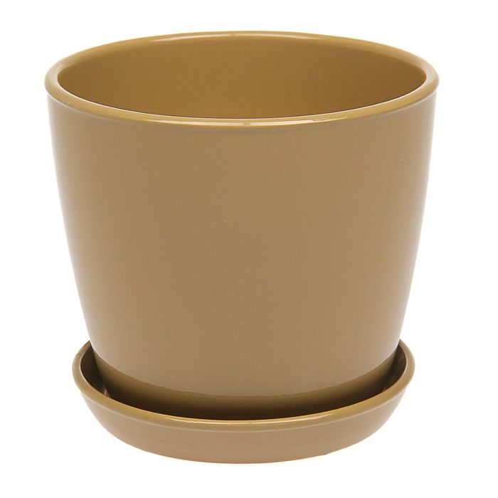 Кашпо "Виктория" глянец, капучино, 4 л