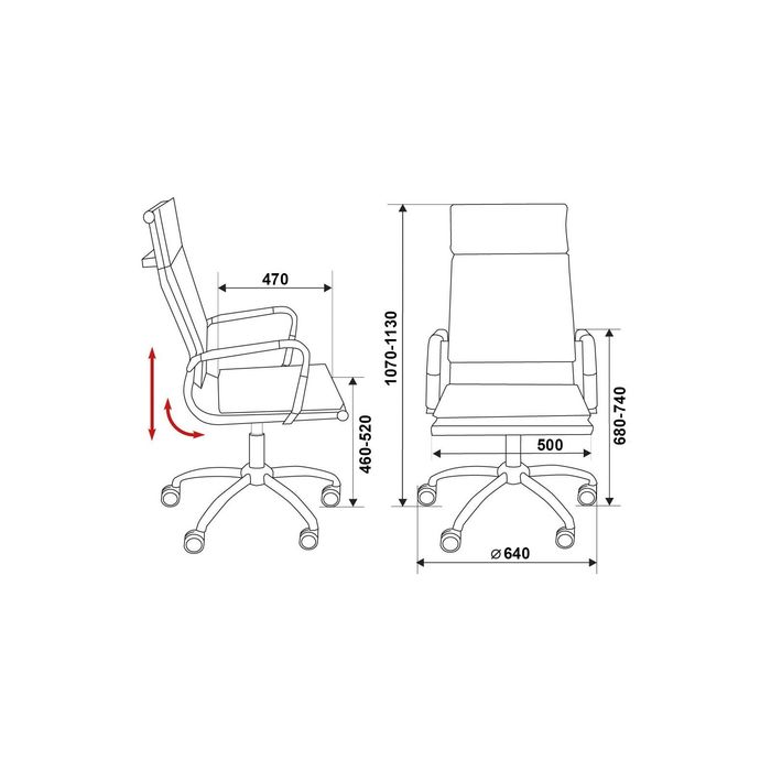 Кресло руководителя CH-993/blue синий, искусственная кожа