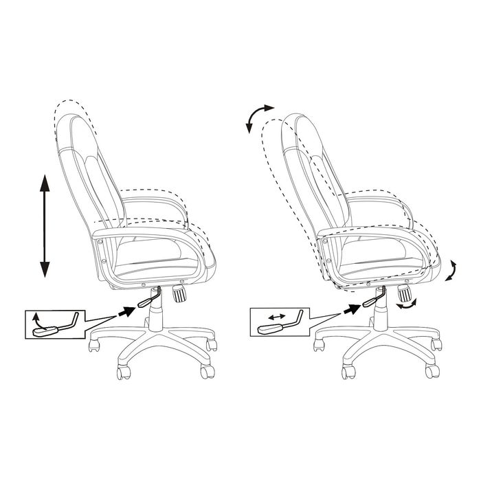 Кресло руководителя CH-826/B+BG черный с бежевыми вставками, искусственная кожа