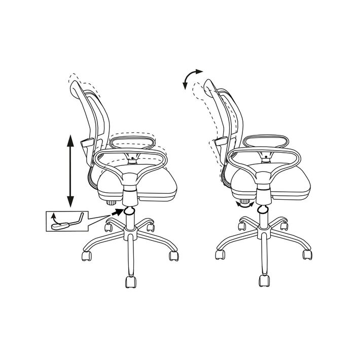 Кресло CH-799SL/DG/TW-12 спинка сетка темно-серый, сиденье серый
